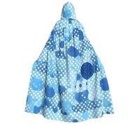 Evengigy Capa con capucha para adultos con estampado de lunares azules, capa grande con capucha para cosplay, uniforme para mujeres y hombres