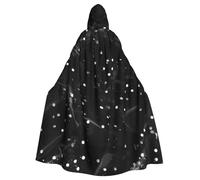 Evengigy Capa con capucha y estampado de purpurina blanca y negra para mujeres, hombres y adultos, capa con capucha para cosplay, uniforme