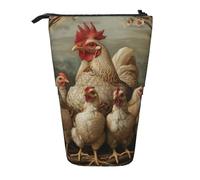 Evengigy Estuche para lápices con cremallera ajustable, diseño de A Brood of Chickens, Black, Talla única, Organizador de bolsas