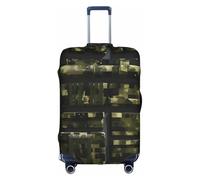 Evengigy Funda de equipaje con estampado de camuflaje digital del ejército, funda protectora de viaje, para equipaje de 18 a 32 pulgadas, White, L
