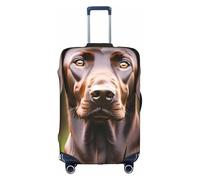 Evengigy Funda de equipaje con estampado de labrador retriever, color marrón, funda protectora de viaje, para equipaje de 18 a 32 pulgadas, White, S