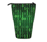 Evengigy Hacker era - Estuche para lápices con cremallera, soporte ajustable para lápices, bolsa de maquillaje divertida, Black, Talla única, Organizador de bolsas