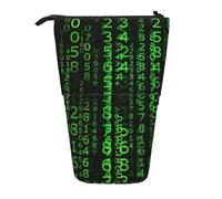 Evengigy Hacker era - Estuche para lápices con cremallera, soporte ajustable para lápices, bolsa de maquillaje divertida, Black, Talla única, Organizador de bolsas