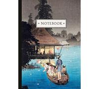 Evening Boat on the Lake Notebook: A5 Lined Notebook | Japanese Art Stationery