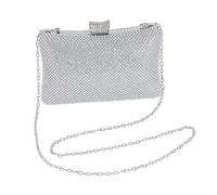 Evening Clutch Bag Crystal Rhinestone Purse Chain Handle Formal Handbag | Sparkly Party Shoulder Ideal Wedding Prom Banquet Ceremony Date Engagement Event Reception Dinner Celebration