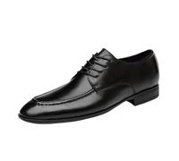 Evening Dress Oxford Shoes for Men Luxury Leather Lace-up Round Toe Non Slip Anti-Slip Casual Prom and Wedding Shoes(Noir,42 EU)