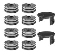 Evenlinkics 8 bobinas de repuesto TLP-01, con tapa de bobina, bobinas de recortadora, compatibles con Parkside PRT 550 A1/A3, PRTA 20-Li A1/B1/B2/C3, para desbrozadora Parkside, para desbrozadora