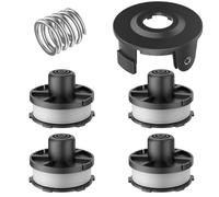 EVENLINKICS Bobina de hilo para desbrozadora, 195858-1/196146-9 Tap&Go, compatible con bobina de repuesto para desbrozadora makita (4 bobinas+1 resorte + 1 cubierta de recortadora)