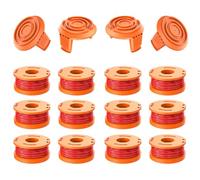 Evenlinkics Bobinas de hilo para cortacésped, bobina de hilo de repuesto para Worx Todas 20 V, para bobina de hilo de repuesto Worx Wa0010, compatible con piezas de repuesto Worx (12 bobinas + 4