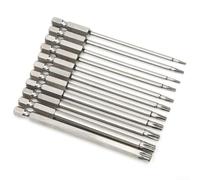 Evenoonest Broca de seguridad Torx para t25 de 100 mm con vástago hexagonal | Dureza 60HRC, construcción de aleación de acero, manipulación para cabeza de estrella a prueba, se adapta a taladros