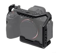 Evenoonest Jaula de cámara de metal compatible con Sony para A7 II III IV V | Marco de aleación de aluminio resistente con recortes precisos, zapata fría e interfaz de riel para expansión y estabilidad
