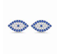 Evensee 925 Plata Esterlina Nazar Pendientes Evil Eye Azul, Circón Doble Capa Hipolargenico Ojo Zafiro Blanco Turquesa, Regalos Turcos Mujeres Niñas Adolescentes Boda Bautizo
