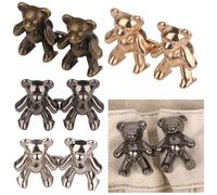 Event Decor Shop 4 pares de pines ajustables de oso de peluche, clips de ajuste de cintura sin costuras para jeans y pantalones sueltos, reemplazos decorativos de botón a presión para uso casual