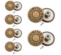 Event Decor Shop Botones metálicos de repuesto para jeans, botones de fijación de versión cerrada, botones de mezclilla para reparación de jeans, ropa de cuero, ropa de moda, 17 mm, bronce, colección