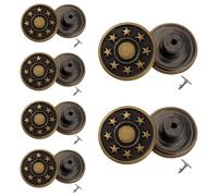 Event Decor Shop Botones metálicos de repuesto para jeans, botones de fijación de versión cerrada, botones de mezclilla para reparación de jeans, chaquetas, ropa de cuero, ropa de moda, 17 mm, bronce