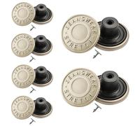 Event Decor Shop Botones metálicos de repuesto para jeans, botones de fijación de versión cerrada, botones de mezclilla para reparación de jeans, ropa de cuero, ropa de moda, 17 mm, plateado, elástico