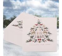 EVENT DECOR SHOP Servilletas de papel doradas de renos y copos de nieve, color blanco, 2 capas, servilletas de Navidad de 13 pulgadas, vajilla y suministros de fiesta para comedor, fiestas de Navidad