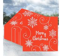 EVENT DECOR SHOP Servilletas de papel rojas con diseño navideño de copos de nieve blancos, servilletas decorativas de 2 capas de 13 pulgadas, vajilla festiva y suministros de fiesta para cenas y