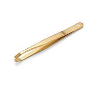 EVENT - Pinza de Depilar Cejas Dorada de Punta de Cangrejo para agarrar el pelo con precisión y visibilidad. Hecha a Mano, Acero Inoxidable - Pinza de Cejas Profesional