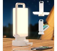 Eventek Luz Camping Solar 8000mAh, Ultra Brillante Doblar LED Lampara Camping con 3 Modos y Control Táctil, IPX5 Linterna Camping Recargable para Los Cortes de Energía, Tienda, Senderismo, Emergencia