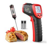 Eventek Termometro Cocina, -50 ℃~600 ℃(-58~1112 ℉) Termometro Infrarrojos con Termómetro Carne, Termometro Laser Pistola de Temperatura, termometro digital cocina Sin Contacto Emisividad Ajustable BBQ
