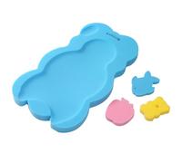 Eventerde 53 x 28 cm alfombrilla de baño para bebés recién nacidos, cojín de baño de 0-3 años de edad, cojín de bañera antideslizante, alfombrilla de ducha acogedora para recién nacidos con 3 esponjas