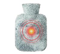 Eventerde Almohadilla térmica para botellas de agua, botella de agua caliente portátil de 1000 ml, calentador de pies, pequeña botella de agua caliente de gran capacidad y funda de tela para el
