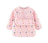 Eventerde - Baberos de manga larga para bebé, impermeable, de manga larga, para bebés, puños y resistentes a las manchas, para niños y niñas, para comer en casa y de viaje, rosa, Se référer au