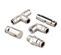 Eventerde Boquilla de Conexión Rápida,Conector de Alta Presión para Nebulización | Conectores en T Rectos de Latón Alta Presión para Sistemas de Humidificación de Invernadero