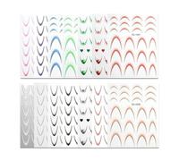 Eventerde Calcomanías para Manicura Francesa, 14 Hojas de Adhesivos Decorativos, Tiras de Manicura Francesa en Degradado, Para Mujeres Niñas Artistas Hogar Salón Viaje Rutina Diaria Cuidado Personal