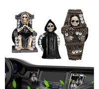 Eventerde Clips de perfume ambientador, difusor de fragancia para ventilación de coche,Clip de perfume en forma de calavera - Divertido difusor de clip de perfume para coche, ambientadores para
