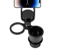Eventerde Expansor de Portavasos | Extensor de portavasos para coche, soporte de teléfono giratorio de 360° con base ajustable y organizador de bebidas para botellas y tazas