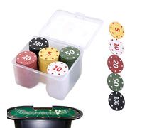 Eventerde Fichas De Poker Numeradas | 100 Piezas De Accesorios De Juego Con Caja De Almacenamiento,Fichas De Póker Para Juego - Para Casa Viaje Noche Exposición Torneos Fiestas Vacaciones Cumpleaños