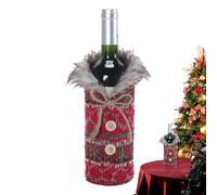 Eventerde Fundas para botellas de vino de Navidad - Protector de soporte de punto para botellas | protectora hecha a mano para vino | para familia y amigos, festivo, salón, cocina, bar