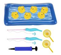 Eventerde Juego de Pesca de Piscina para niños, caña de Pescar magnética para niños | Estanque Inflable con Patos flotantes para y niñas para interacción Entre Padres e Hijos para Vacaciones en la