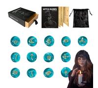 Eventerde Juego de runas | Piedras de Bruja, decoración de oráculo con Bolsa e Instrucciones para Principiantes, Ritual, Accesorios para Altar, paganismo