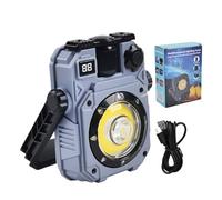 Eventerde - Lámpara de trabajo LED, luz de trabajo LED solar con base magnética - antorcha potente 5 modos portátil solar para camping reparación de coche, taller de astillero casa