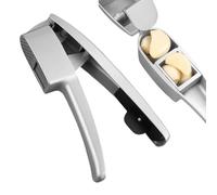 Eventerde Mincer de ajo, molinillo de ajo | Basher Press and Sliner 2 en 1 - Herramienta manual de soporte hueco, gadgets de cocina con mango antideslizante para cocina, hornear, cocineros