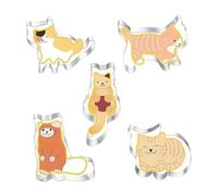 Eventerde Molde para galletas de postre, diseño de gato, 5 piezas, acero inoxidable, multiusos, para fondant, queso, dulces, chocolate, fabricación de alimentos