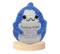Eventerde Tiburón de ganchillo,Tiburón de ganchillo | Pepinillo Positivo para Animales - Soporte Pickle Doll, de punto marinado para mujeres, hombres, amigos, decoración de punto
