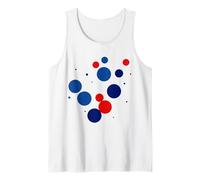 Evento familiar de lunares rojo y azul a juego Camiseta sin Mangas