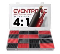 Eventronic 4: 1 Gaine Thermorétractable Avec Adhésif, 400 Pièces Double Paroi, IP68 Gaine Thermorétractable Étanche, pour Isolation Électrique et Connecteurs de Câble, Capacité de Charge Élevée