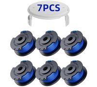 Eventronic Bobina De Hilo para Ryobi Cortabordes, Carrete para Cortabordes para Ryobi One+ 18V 24V 40V, AC14RL3A, 3,3m Largo, Ø 1,65mm(6 Bobina + 1 Cubierta)