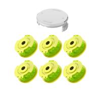 Eventronic Bobina De Hilo para Ryobi Cortabordes, Carrete para Cortabordes para Ryobi One+ 18V 24V 40V, AC14RL3A, 3,3m Largo, Ø 2mm(6 Bobina + 1 Cubierta)