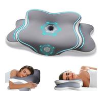 EvenVentric Almohada de apoyo para el cuello, almohada cervical para dolor de cuello y hombros, almohada de espuma viscoelástica para dormir de lado, espalda y boca abajo, con funda de almohada