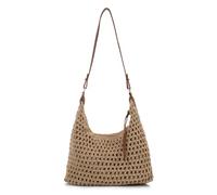 EVEOUT Bolso Bandolera de Ganchillo para Mujer Boho Bolso de Hombro Tejido de Nylon con Dos Correas para Playa Vacaciones Verano Diario