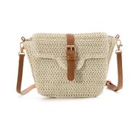 EVEOUT Bolso bandolera de paja para Mujer Niña Bolsa de hombro de paja Bolsa de verano en tejido playero para vacaciones viaje