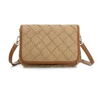 EVEOUT Bolso Bandolera de Paja Tejido Mujer Verano Casual Boho Bolsos de hombro Rafia Sintética Trenzada para Playa Vacaciones Diario