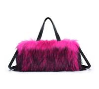 EVEOUT Bolso Bandolera de Peluche para Mujer,Elegante Bolso de Mano Falso Peluche Suave con Bandolera Ajustable para Outfits de Otoño e Invierno
