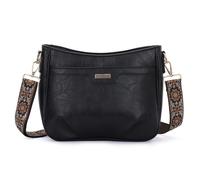 EVEOUT Bolso Bandolera de PU Cuero para Mujer Minimalista Bolso de Hombro Cuadrado con Correa Ancha Ajustable para Uso Diario